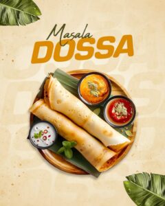Masala dossa social media post design in photoshop